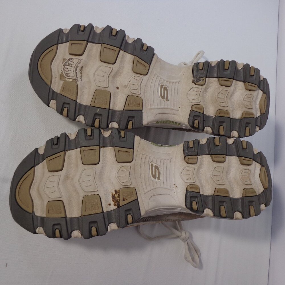 Skechers D'Lites Air-Cooled Memory Foam Leather Beige Sneakers Women's Size 10 - Picture 7 of 7